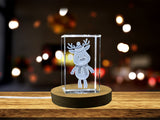 Graceful Reindeer | 3D Engraved Crystal Sculpture - Made-to-Order, 5 Sizes A&B Crystal Collection