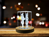 Graceful Reindeer | 3D Engraved Crystal Sculpture - Made-to-Order, 5 Sizes A&B Crystal Collection