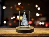 Arbre de Noël étincelant | Décoration cristalline gravée 3D