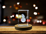 Charming Christmas Snowman | 3D Engraved Crystal Decoration