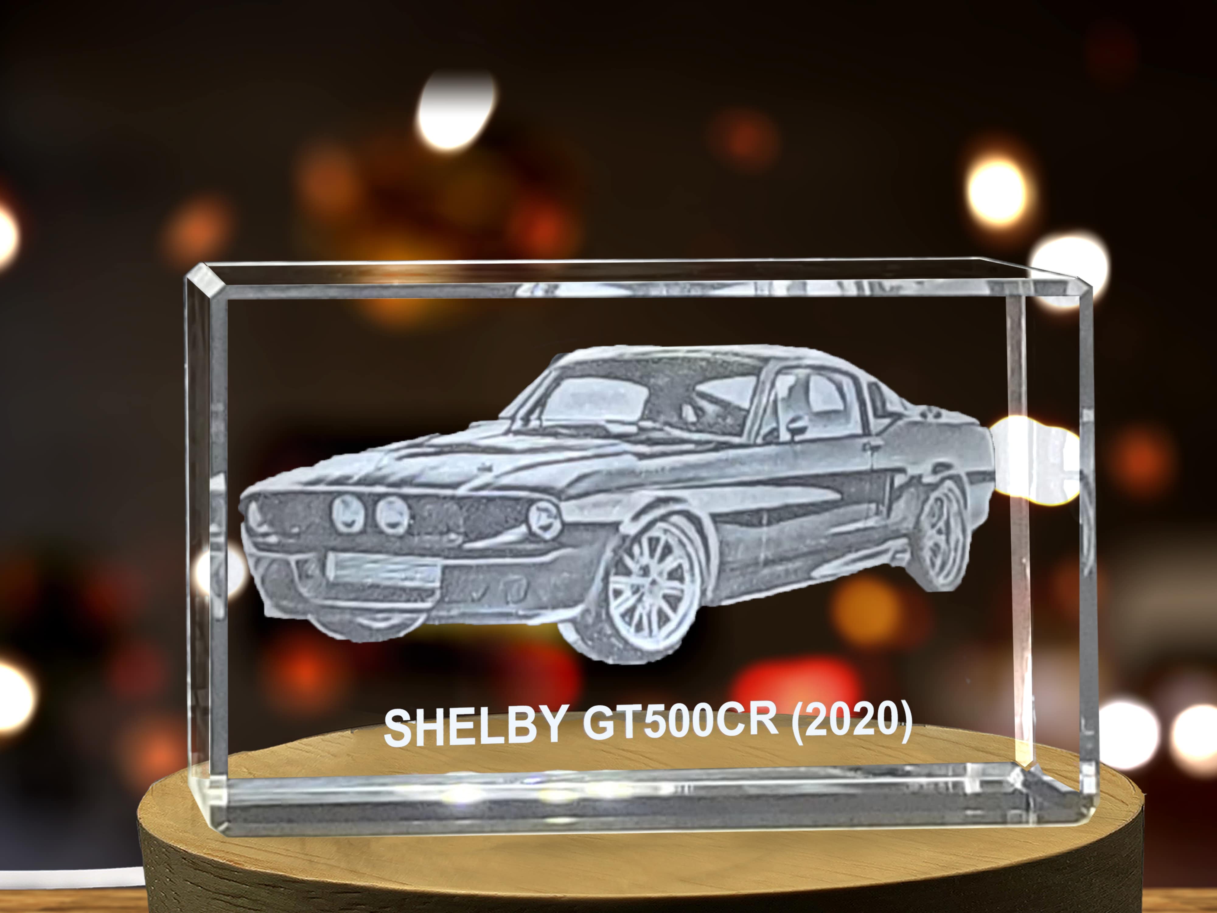 Exquisite 3D Engraved Crystal of the 2020 Shelby GT500CR Supercar A&B Crystal Collection