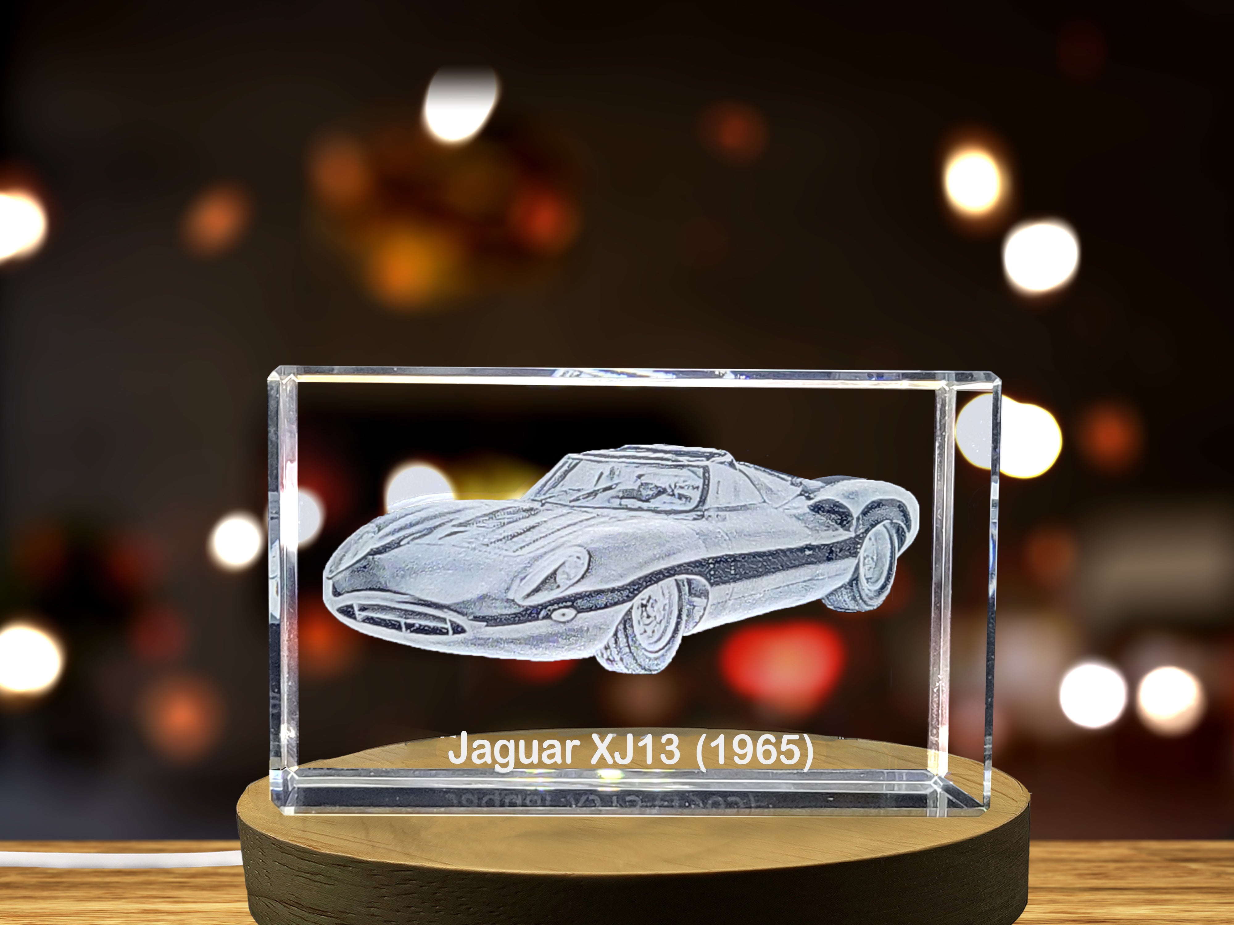Unbridled Grace: Jaguar XJ13 (1965) - 3D Engraved Crystal Tribute A&B Crystal Collection