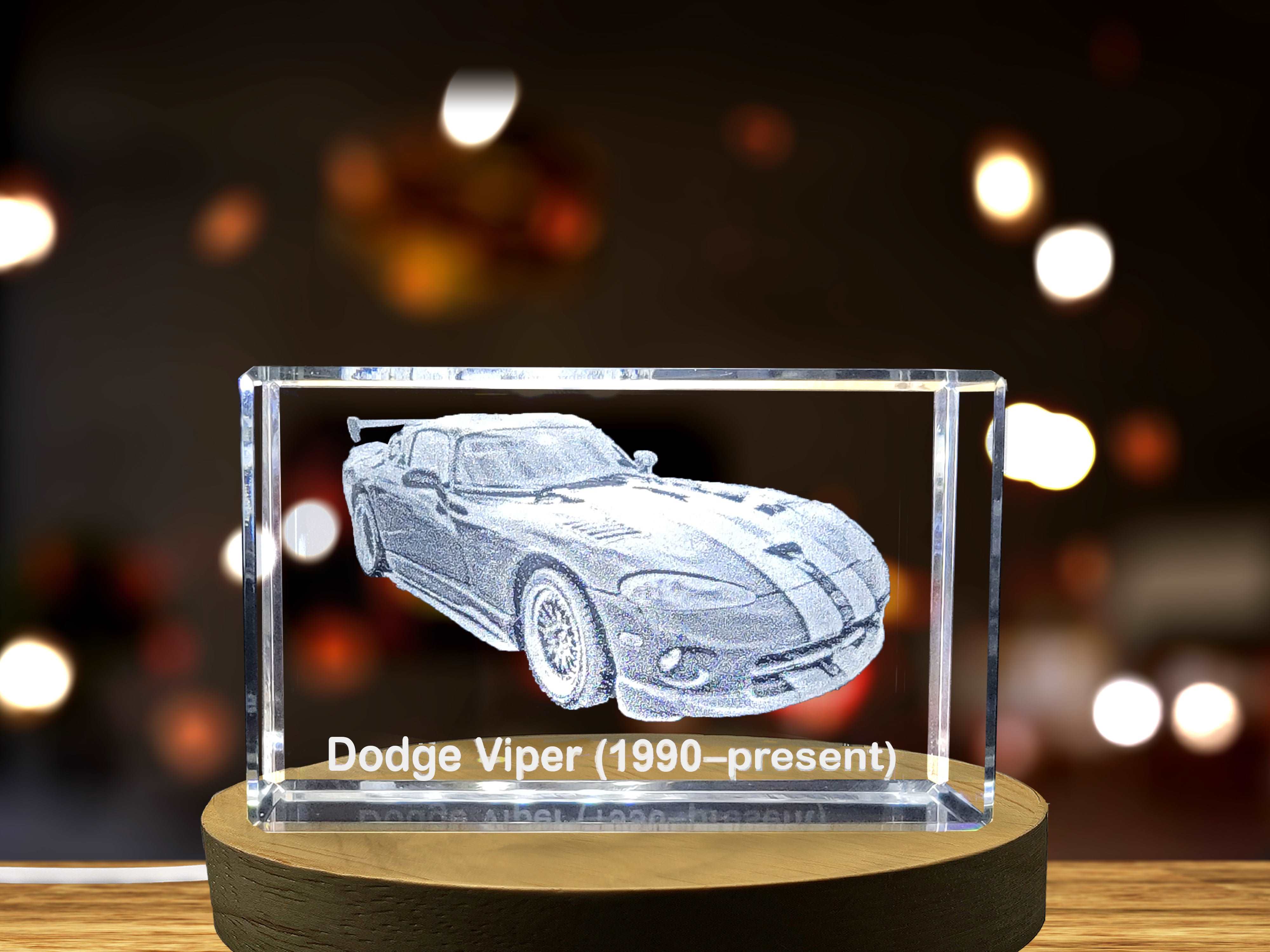 American Powerhouse: Dodge Viper (1990–present) - 3D Engraved Crystal Tribute A&B Crystal Collection
