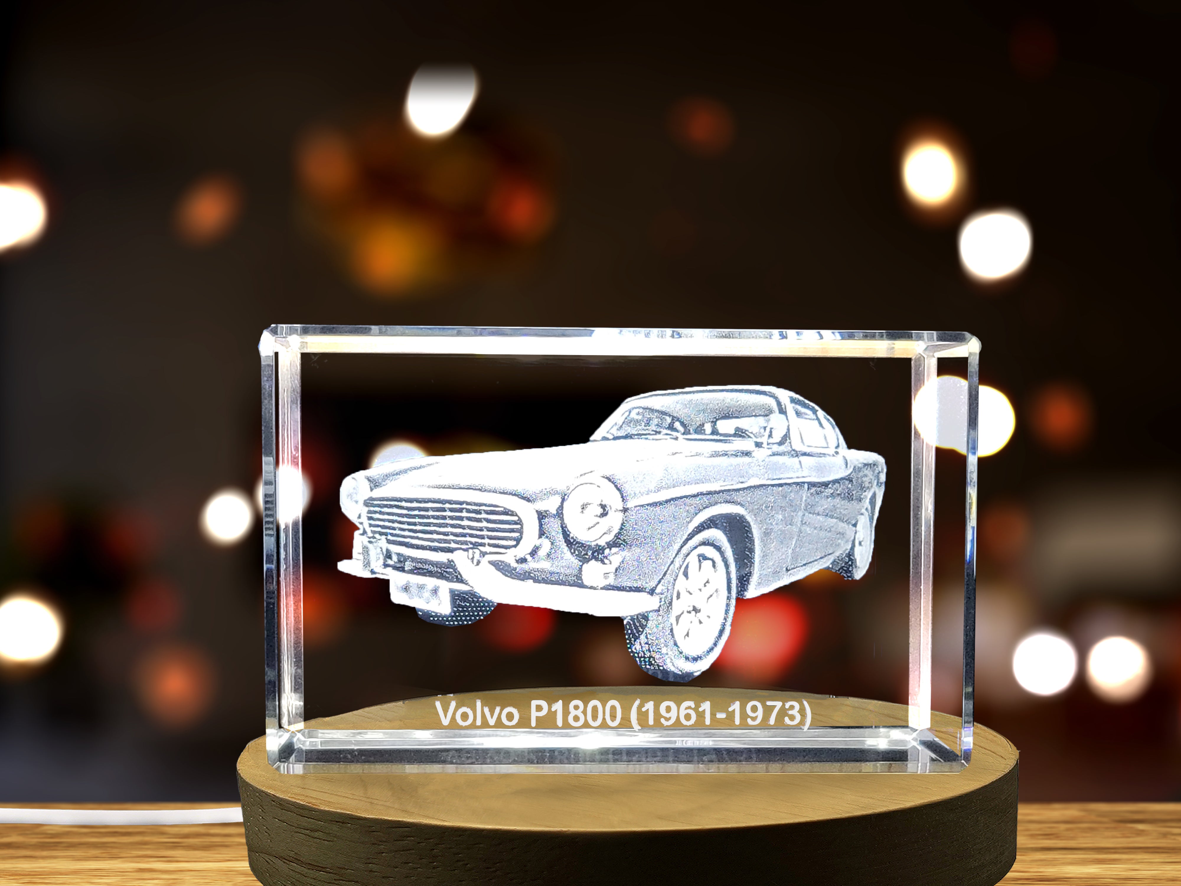 Swedish Classic: Volvo P1800 (1961–1973) - 3D Engraved Crystal Tribute A&B Crystal Collection