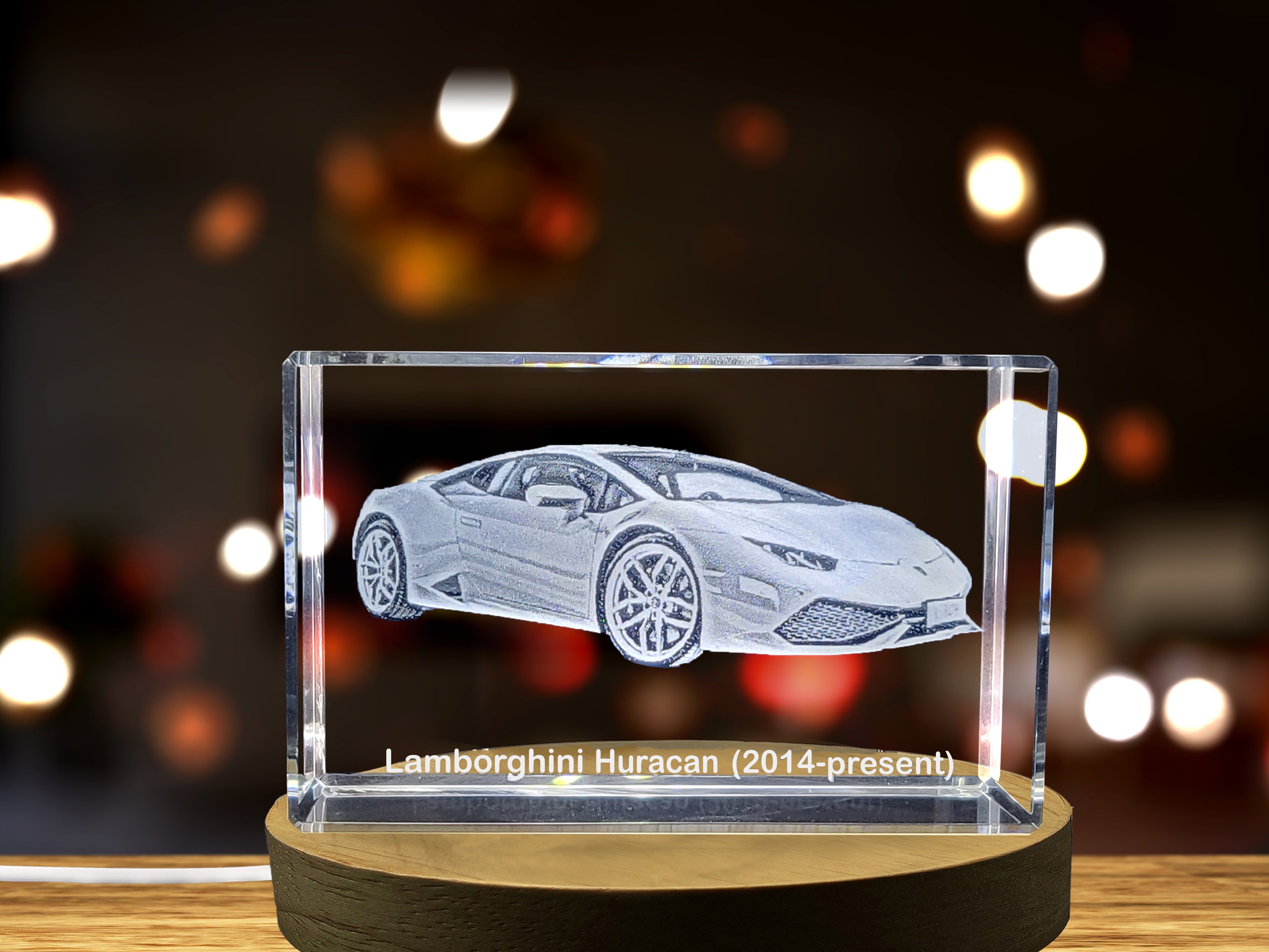 Unleash the Supercar Legend: Lamborghini Huracan (2014-present) - 3D Engraved Crystal Tribute A&B Crystal Collection