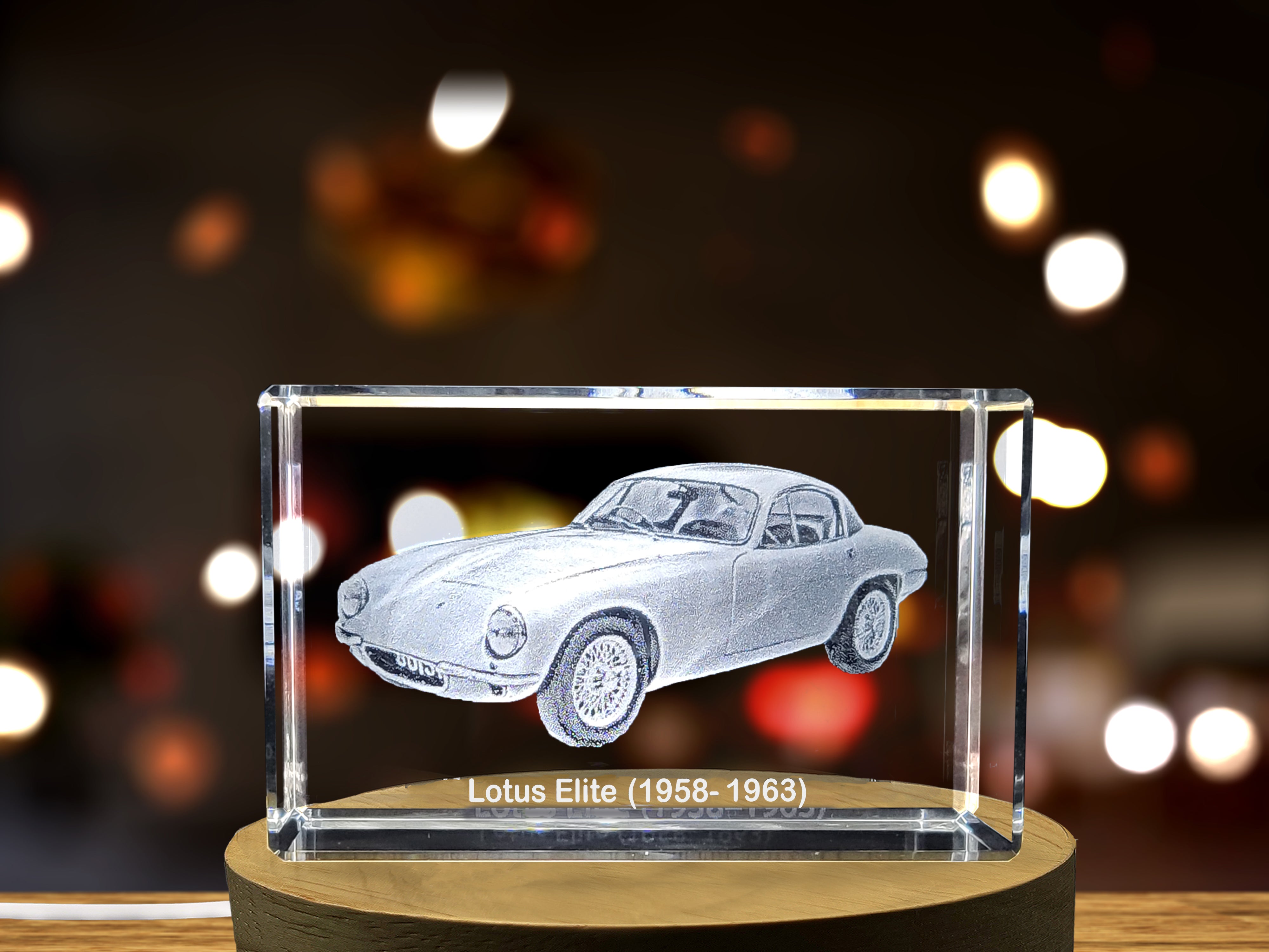 Timeless Beauty: Lotus Elite (1958–1963) - 3D Engraved Crystal Tribute A&B Crystal Collection