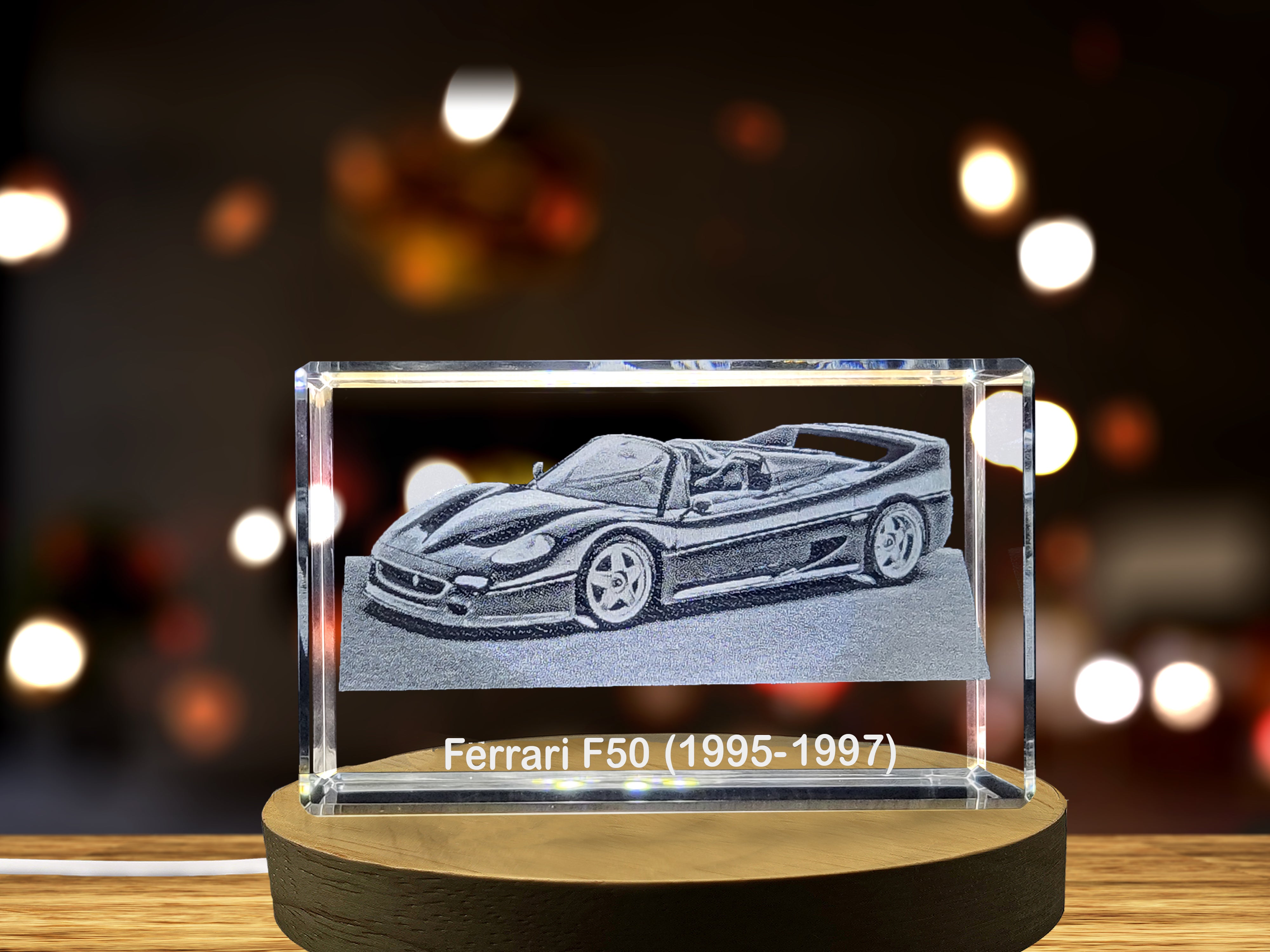 Unleash the Supercar Legend: Ferrari F50 (1995–1997) - 3D Engraved Crystal Tribute A&B Crystal Collection