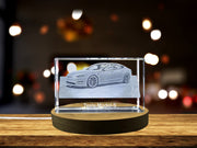 Electrifying Elegance: Tesla Model S - 3D Engraved Crystal Tribute