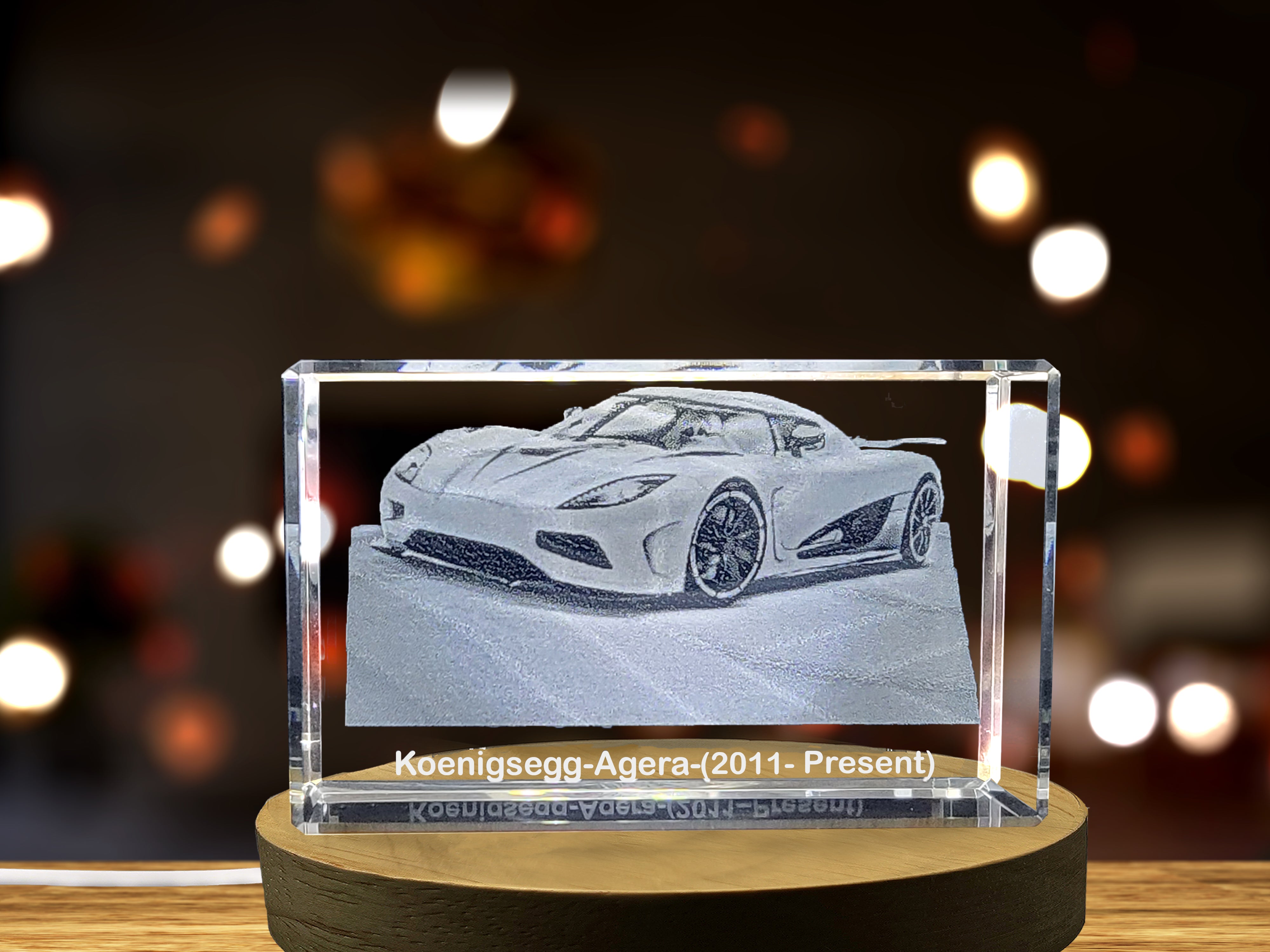 Unleash the Hypercar Beast: Koenigsegg Agera (2011–Present) - 3D Engraved Crystal Tribute A&B Crystal Collection