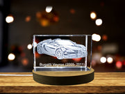 Unleash the Supercar Legend: Bugatti Veyron (2005–2011) - 3D Engraved Crystal Tribute