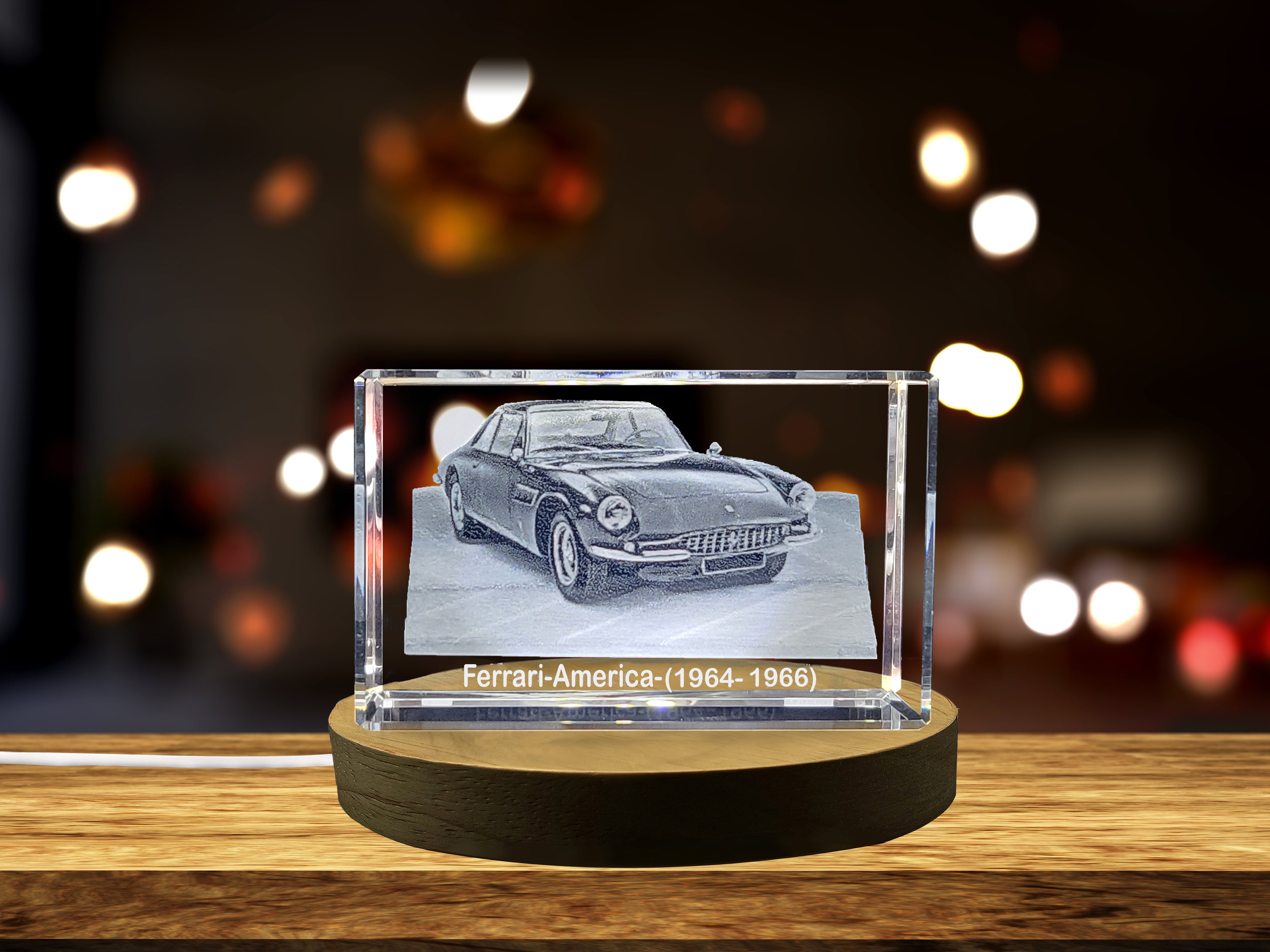 Timeless Italian Grand Touring: Ferrari America (1964–1966) - 3D Engraved Crystal Tribute A&B Crystal Collection