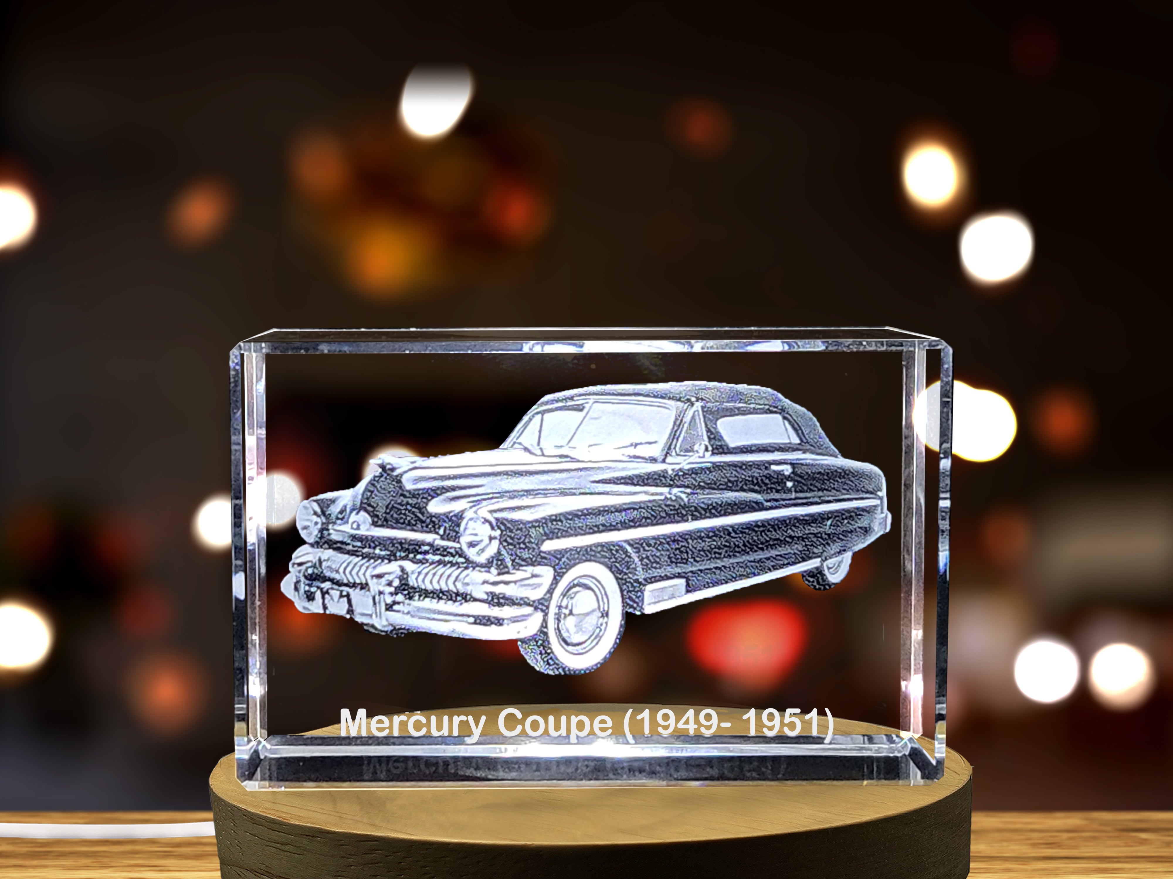 Mercury Coupe (1949–1951) - An American Classic Immortalized in 3D Engraved Crystal A&B Crystal Collection