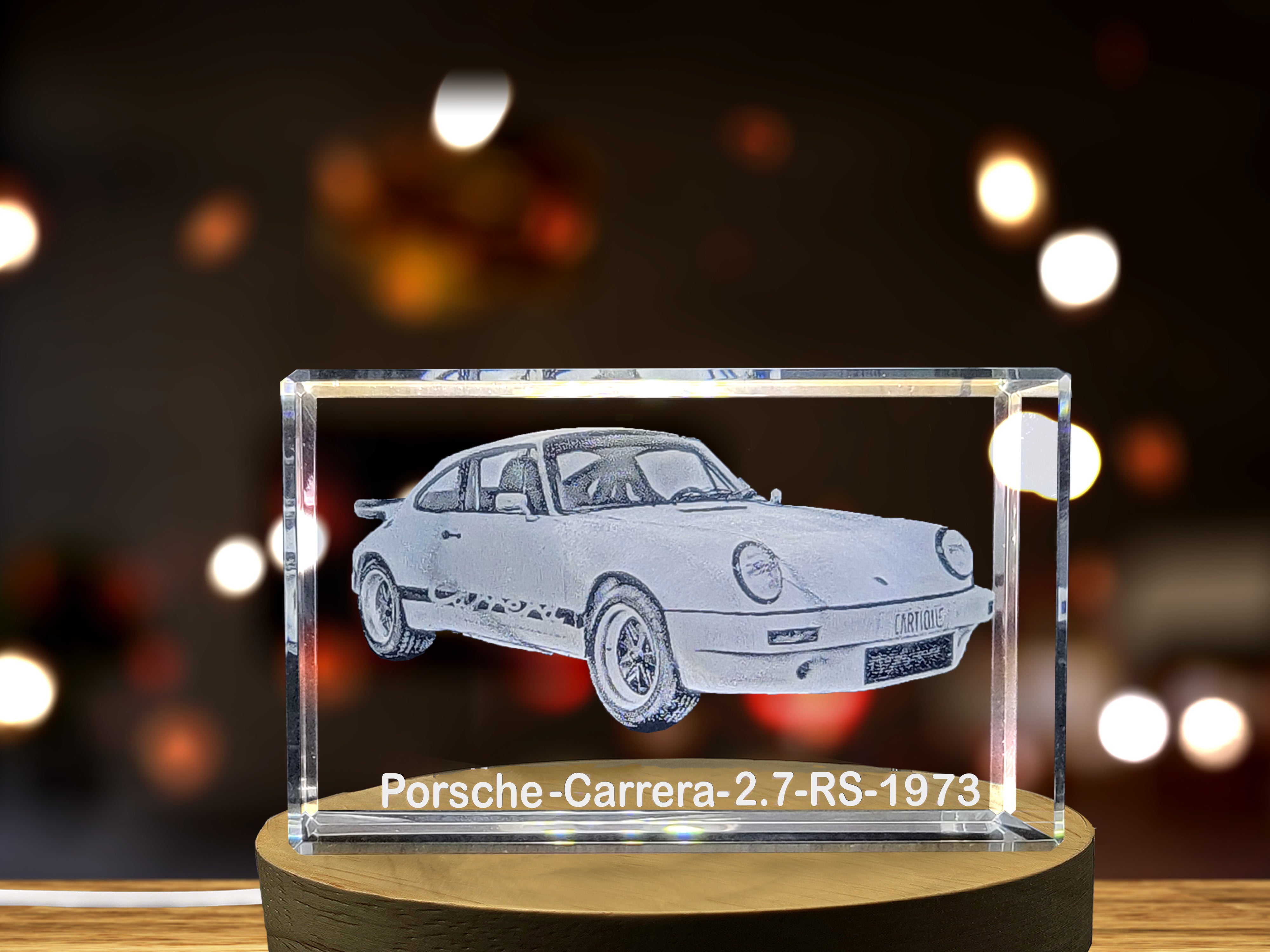 Racing Heritage Perfected: Porsche Carrera 2.7 RS (1973) - 3D Engraved Crystal Tribute A&B Crystal Collection