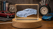 Aston Martin One-77 Recognition Trophy Award - 3D Engraved Crystal Tribute for Car Collectors