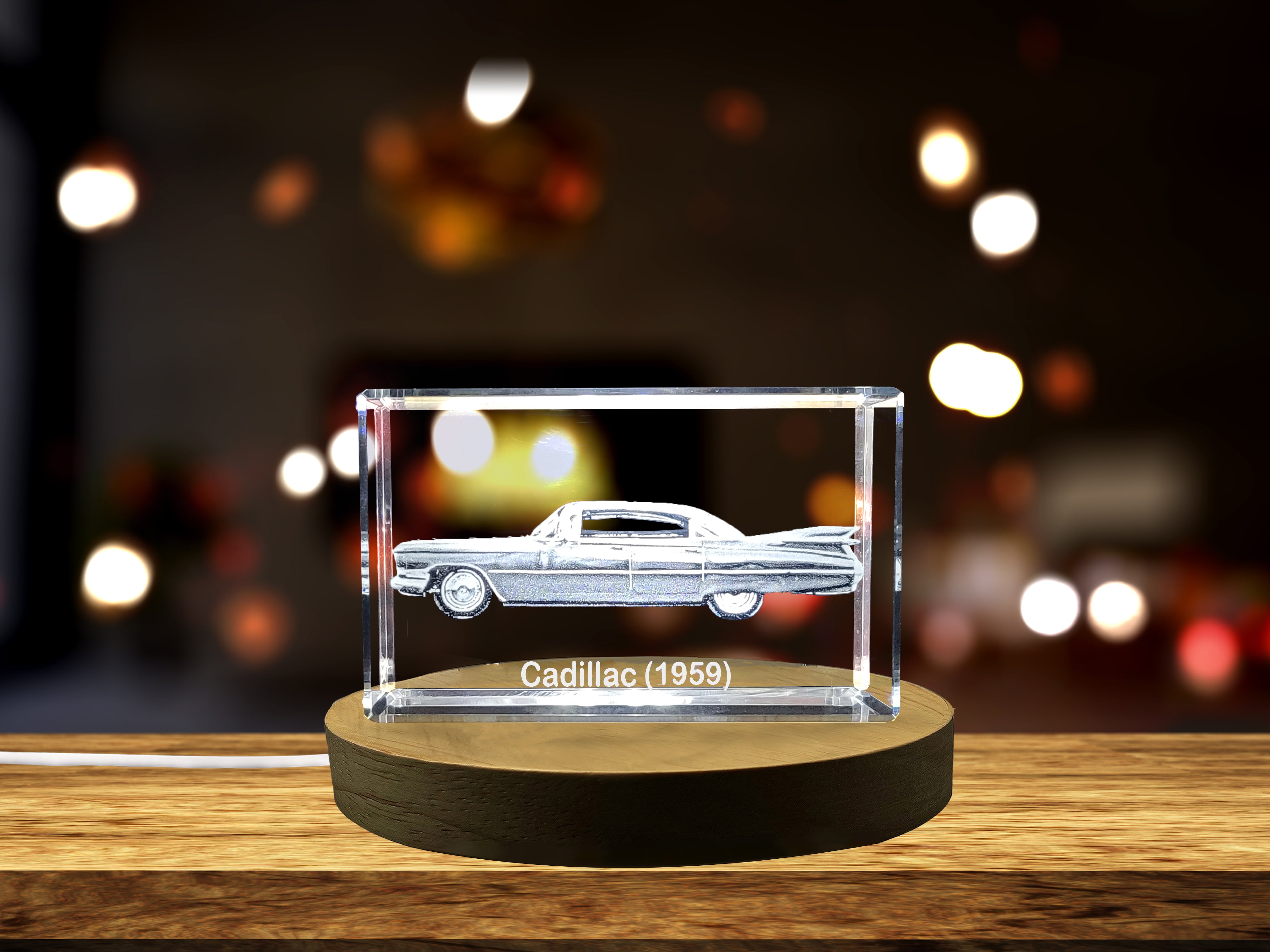 Timeless Luxury: Cadillac (1959) - 3D Engraved Crystal Tribute A&B Crystal Collection