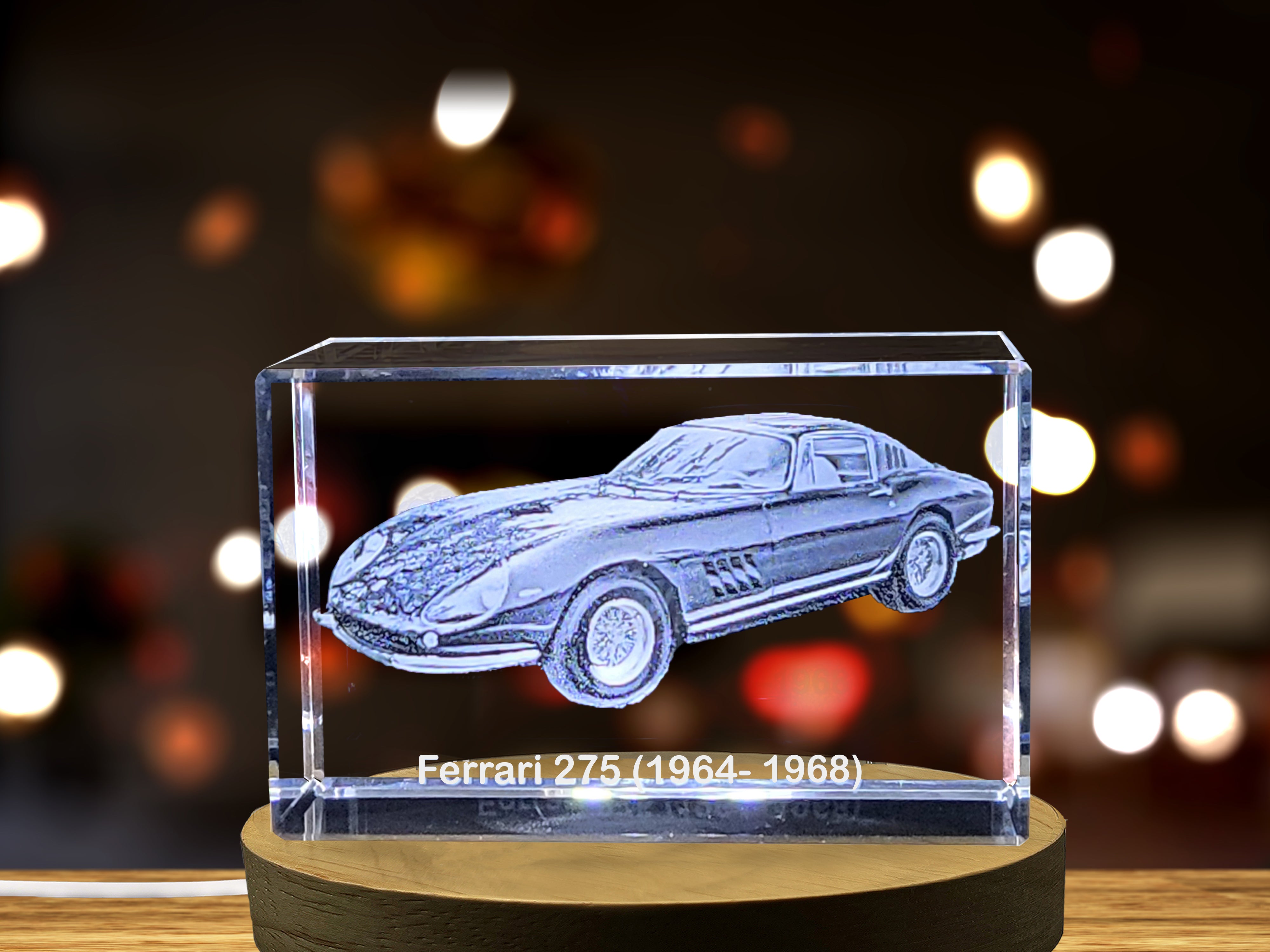 Italian Excellence Perfected: Ferrari 275 (1964–1968) - 3D Engraved Crystal Tribute A&B Crystal Collection