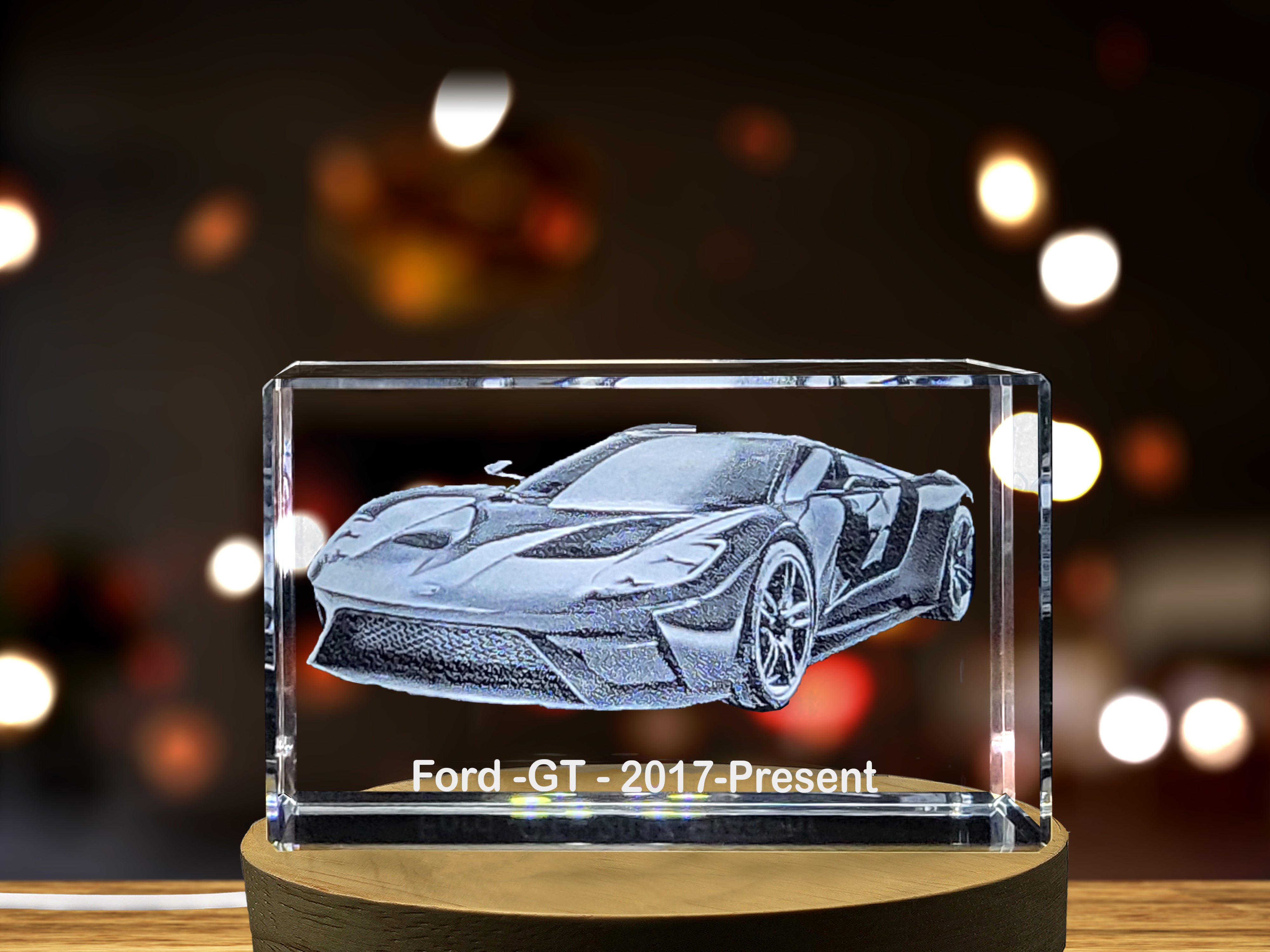 Ford GT (2017-Present) - American Muscle Reimagined in 3D Engraved Crystal A&B Crystal Collection
