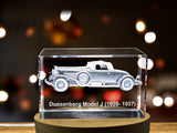 Duesenberg Model J (1928–1937) - Automotive Royalty Immortalized in 3D Engraved Crystal A&B Crystal Collection