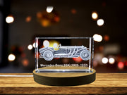Mercedes-Benz SSK Supercar Collectible Crystal Sculpture | 1928-1932 Racing Legend