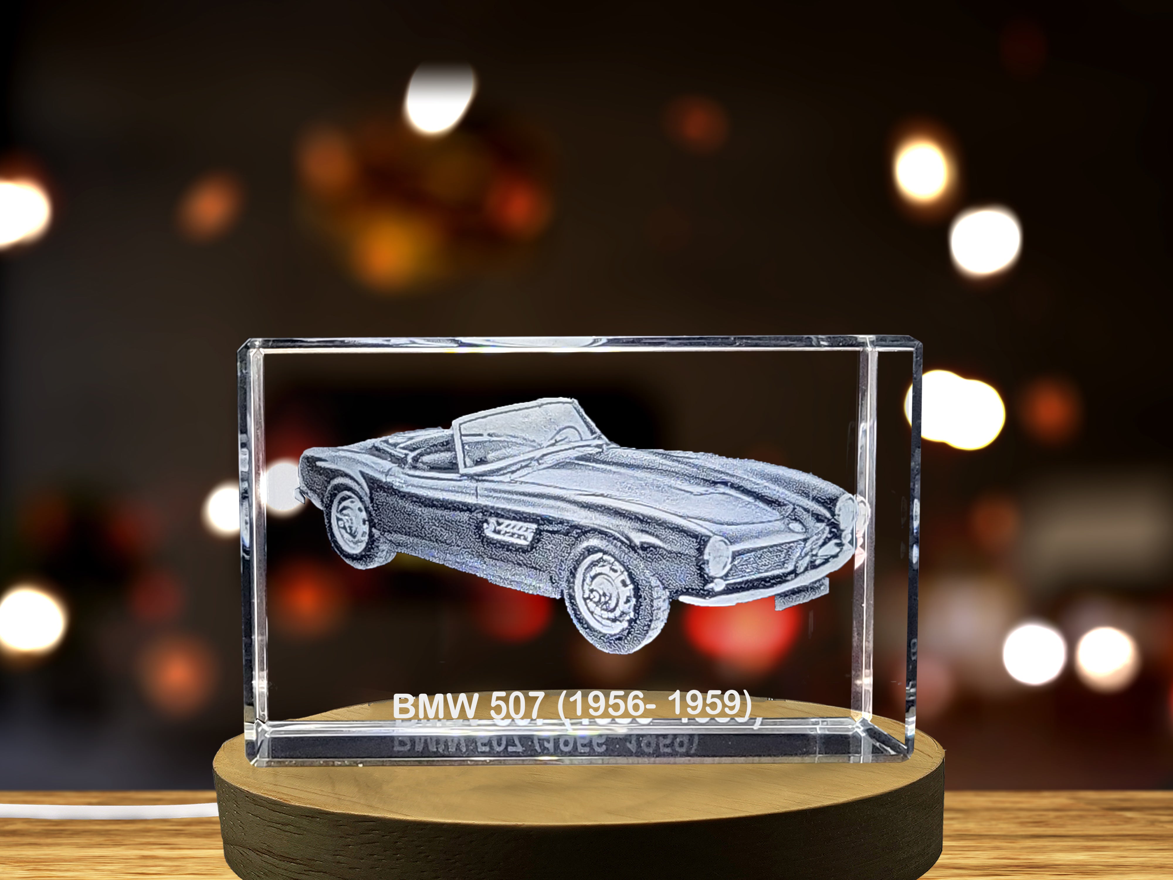 BMW 507 Iconic Roadster Collectible Crystal Sculpture | Elegant 1956-1959 Grand Tourer A&B Crystal Collection