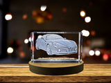 Alfa Romeo 8C Competizione Supercar Collectible Crystal Sculpture | Rare 2007-2009 Model A&B Crystal Collection