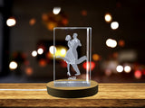 3D Jazz Dancers Crystal Engraving | Made-to-Order | LED Base Included A&B Crystal Collection