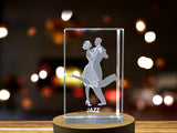 3D Jazz Dancers Crystal Engraving | Made-to-Order | LED Base Included A&B Crystal Collection