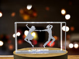 Tap Dancers 3D Engraved Crystal Pendant - Made-to-Order, High-Quality Glass A&B Crystal Collection