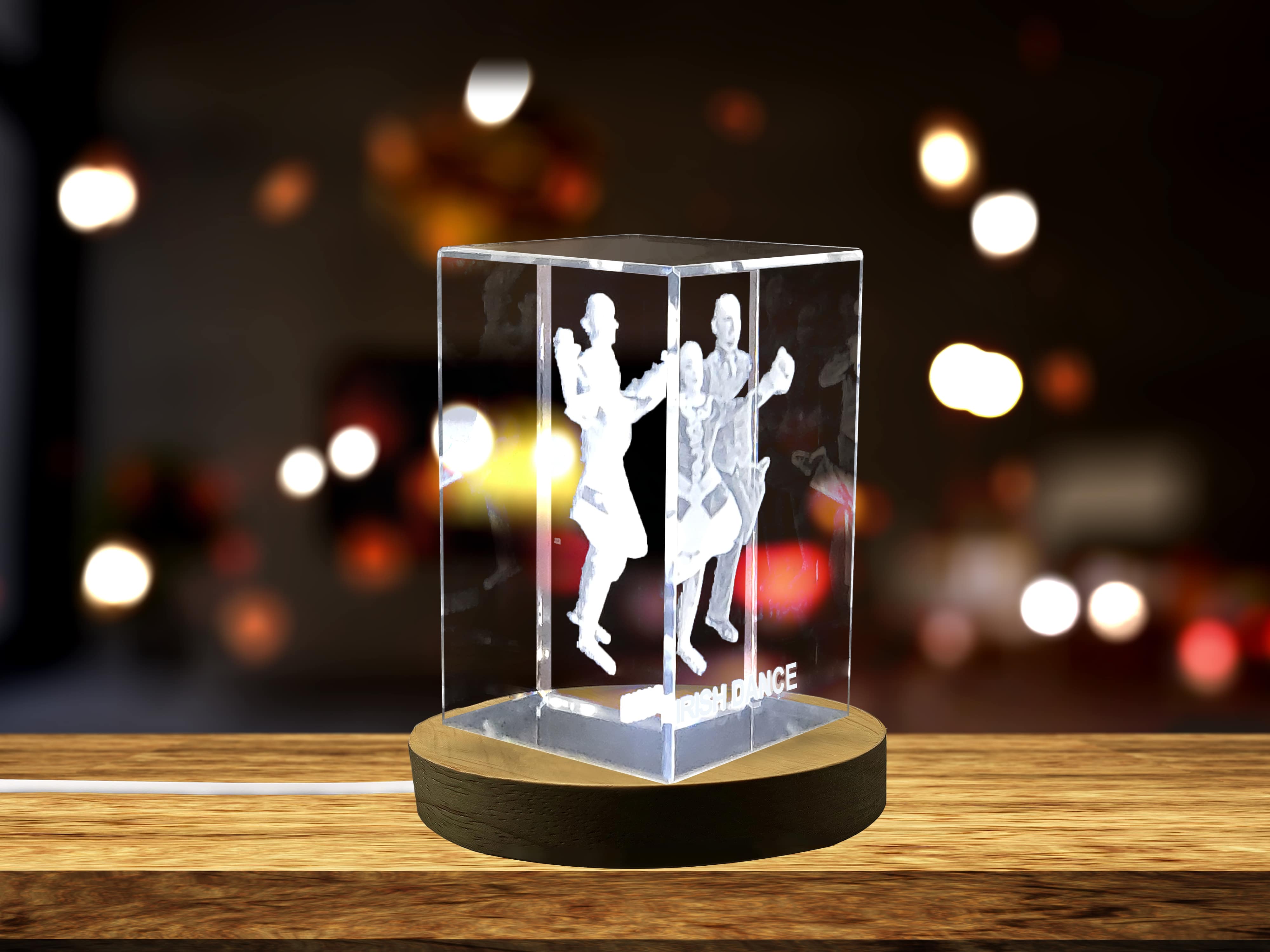 Irish Dancers | 3D Engraved Crystal A&B Crystal Collection