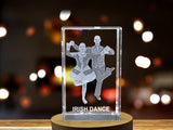 Irish Dancers 3D Engraved Crystal - Handcrafted Art in Multiple Sizes A&B Crystal Collection