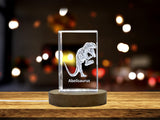 Abelisaurus Dinosaur 3D Engraved Crystal - Handcrafted Art Piece with LED Base Light - Available in Multiple Sizes