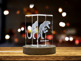 Abelisaurus Dinosaur | 3D Engraved Crystal A&B Crystal Collection