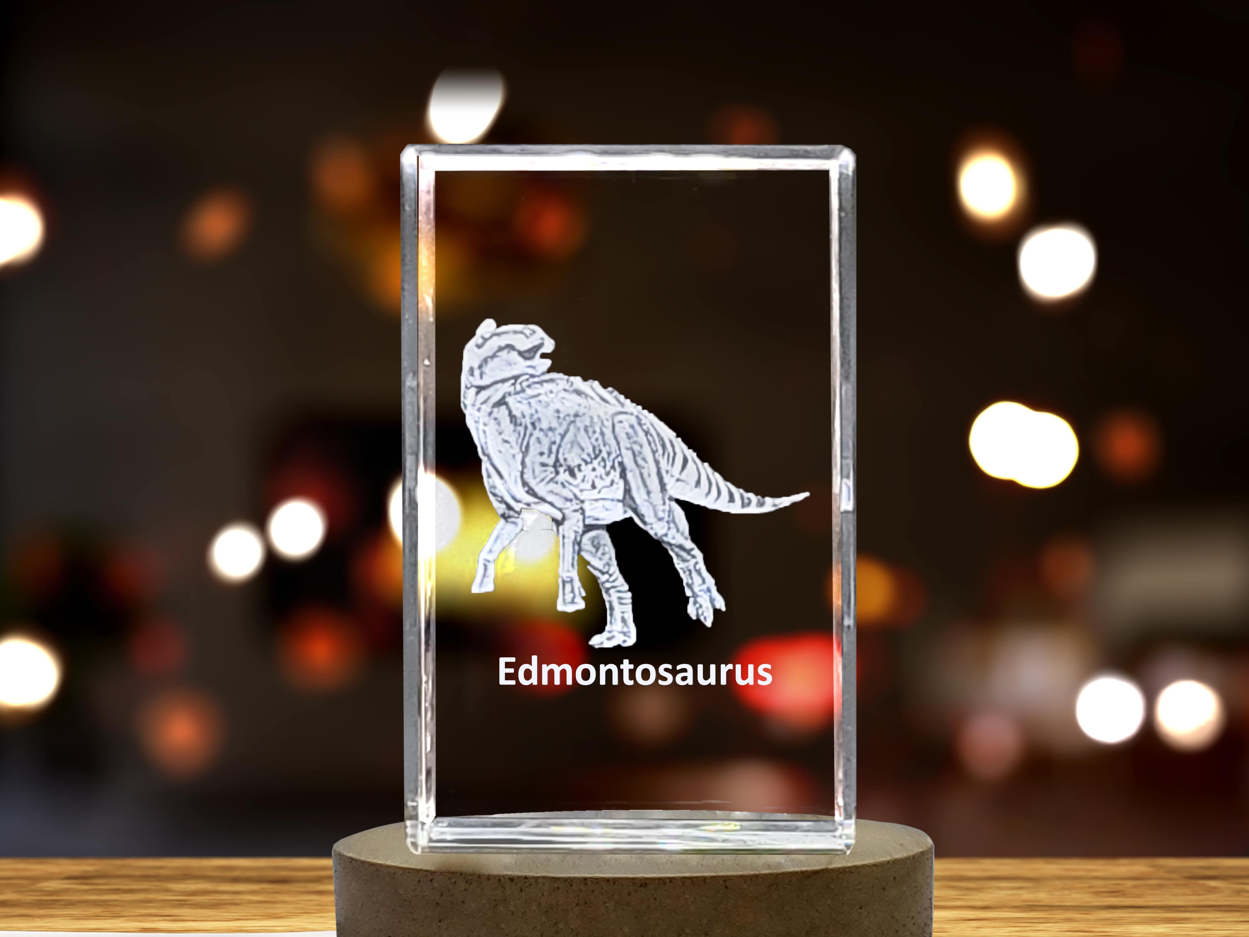 Edmontosaurus Dinosaur 3D Engraved Crystal 3D Engraved Crystal Keepsake/Gift/Decor/Collectible/Souvenir A&B Crystal Collection