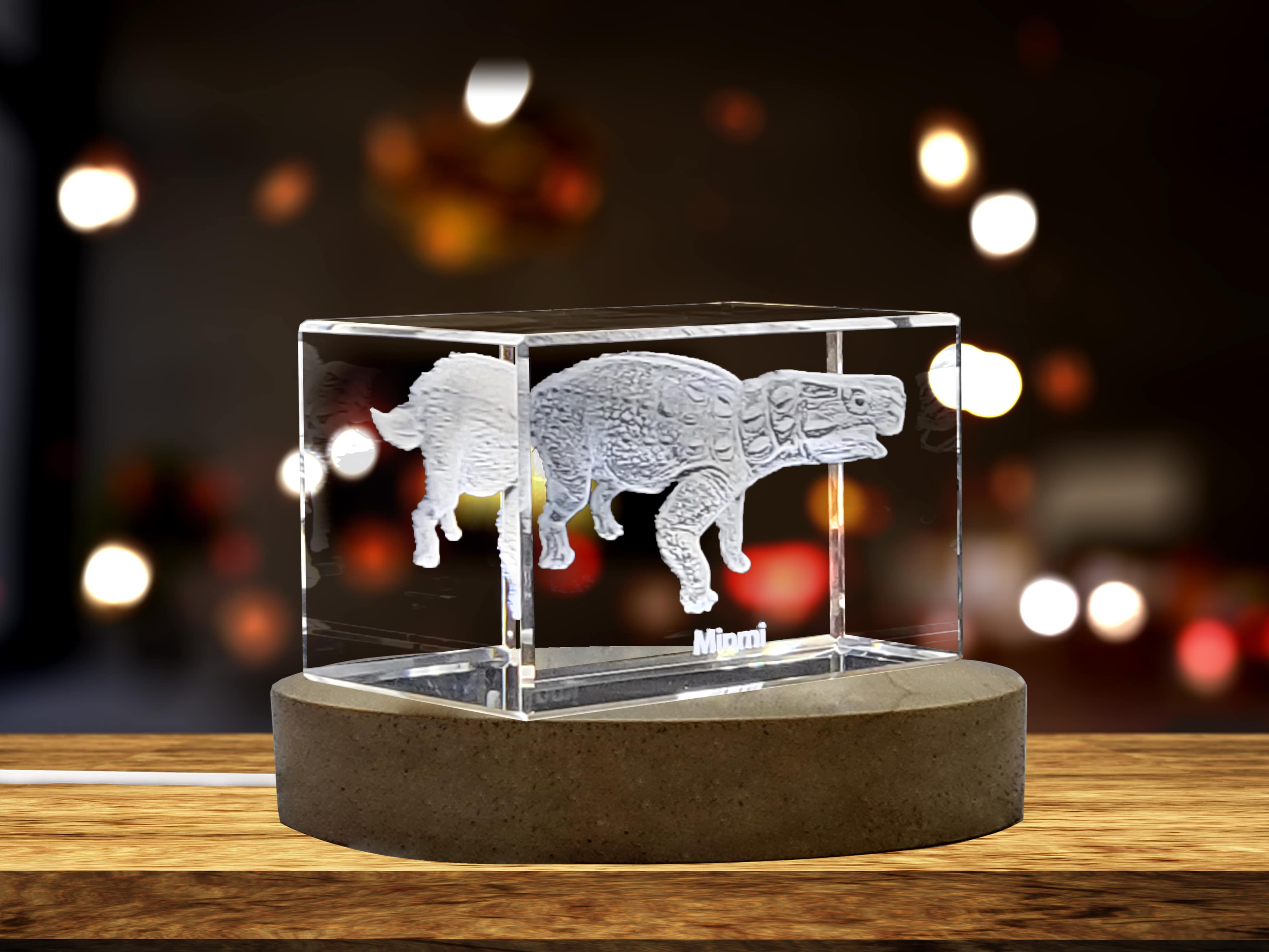 Minmi Dinosaur 3D Engraved Crystal 3D Engraved Crystal Keepsake/Gift/Decor/Collectible/Souvenir A&B Crystal Collection