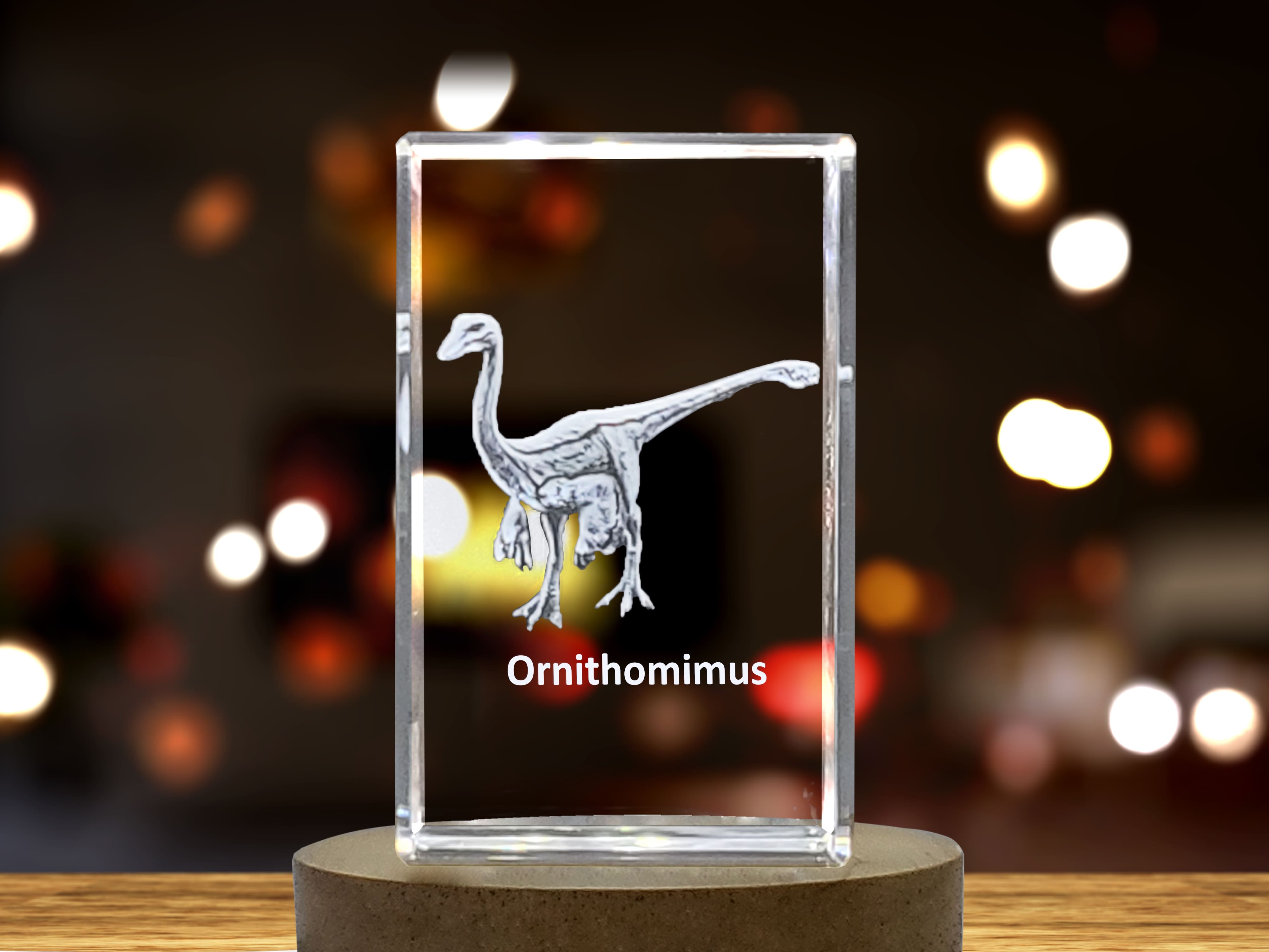 Ornithomimus Dinosaur 3D Engraved Crystal 3D Engraved Crystal Keepsake/Gift/Decor/Collectible/Souvenir A&B Crystal Collection