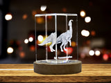 Parasaurolophus Dinosaur 3D Engraved Crystal 3D Engraved Crystal Keepsake/Gift/Decor/Collectible/Souvenir A&B Crystal Collection