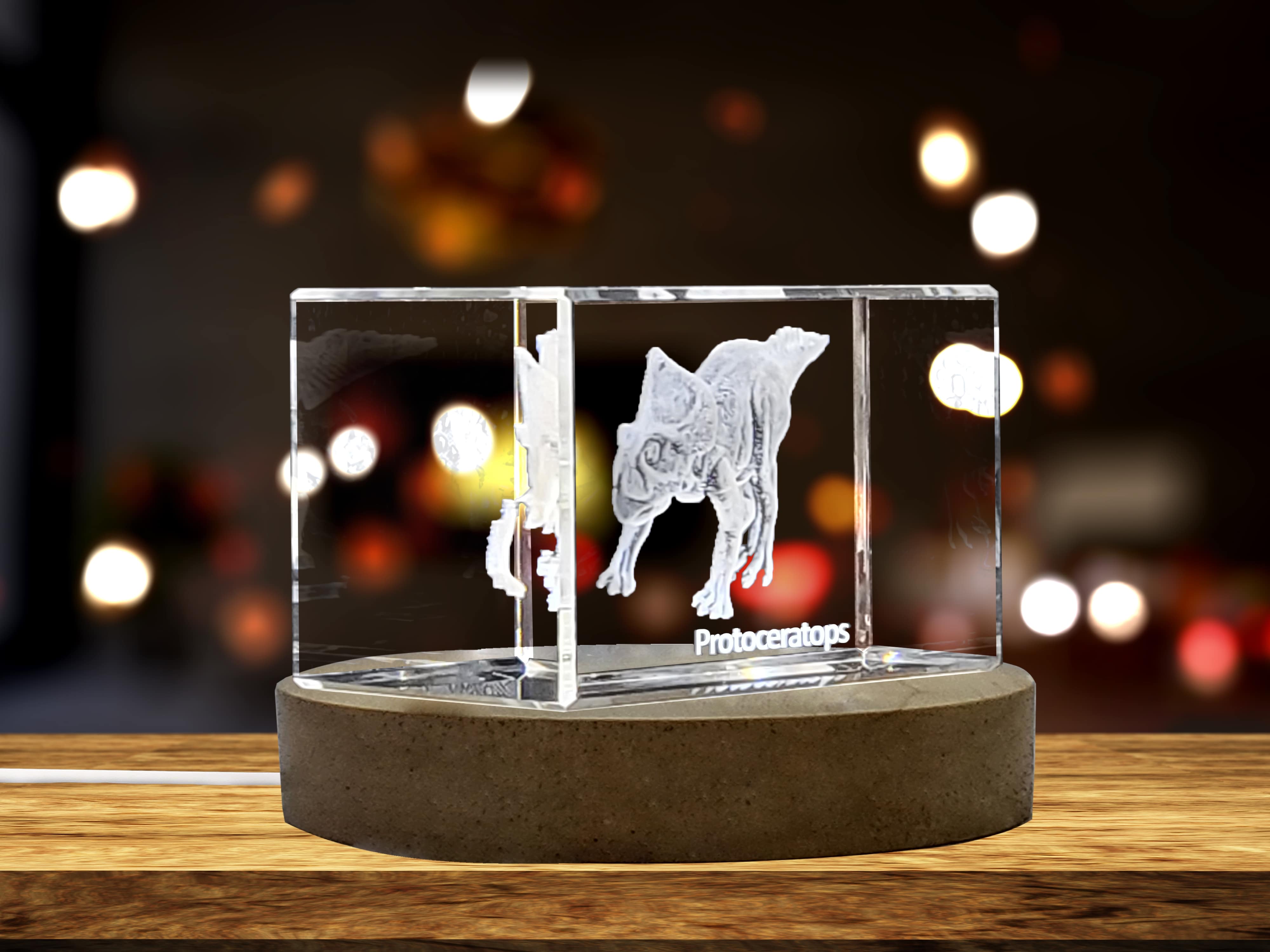 Protoceratops Dinosaur 3D Engraved Crystal 3D Engraved Crystal Keepsake/Gift/Decor/Collectible/Souvenir A&B Crystal Collection