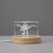 Spinosaurus Recognition Trophy Award - 3D Engraved Crystal Keepsake for Dinosaur Lovers
