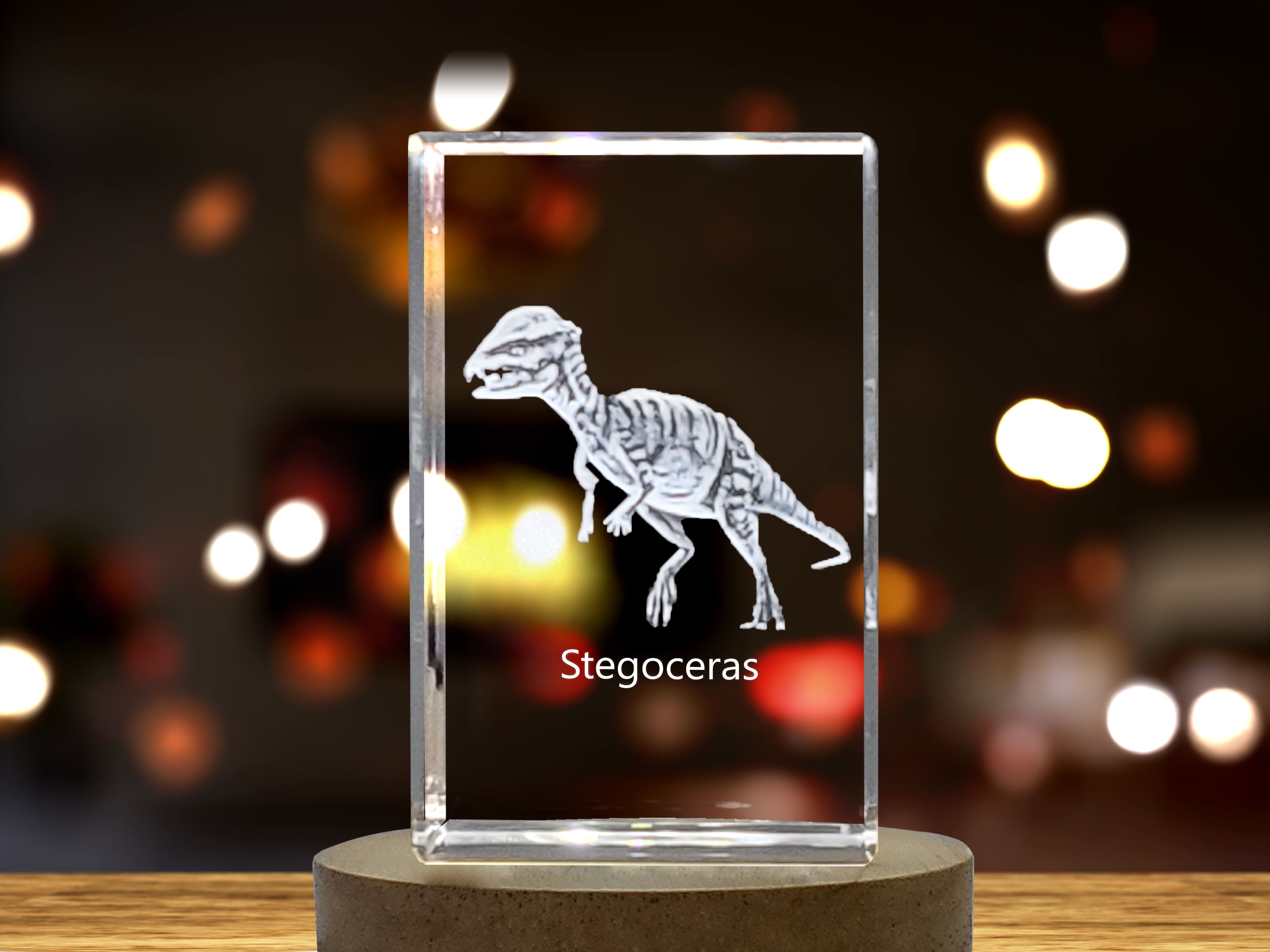 Stegoceras Dinosaur 3D Engraved Crystal 3D Engraved Crystal Keepsake/Gift/Decor/Collectible/Souvenir A&B Crystal Collection