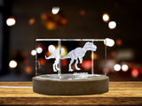 Allosaurus Dinosaur 3D Engraved Crystal | 3D Keepsake A&B Crystal Collection