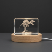 Troodon Dinosaur 3D Engraved Crystal Recognition Trophy - Unique Keepsake Gift & Home Decor