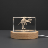 Troodon Dinosaur 3D Engraved Crystal Recognition Trophy - Unique Keepsake Gift & Home Decor