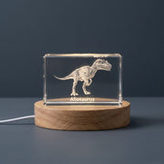Allosaurus Dinosaur 3D Engraved Crystal Trophy — Made in Canada
