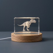 Allosaurus Dinosaur Recognition 3D Engraved Crystal Trophy | Unique Home Decor Keepsake
