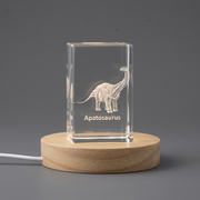 Apatosaurus 3D Engraved Crystal Recognition Trophy - Exquisite Dinosaur Keepsake for Home Decor