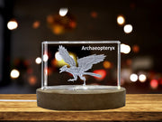 Archéopteryx dinosaure 3d gravué cristal gravé en cristal gravé / cadeau / décoration / collection / souvenir