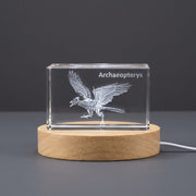 Archaeopteryx Dinosaur 3D Engraved Crystal Trophy Recognition Award — Made in Canada