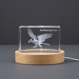 Archaeopteryx Dinosaur 3D Engraved Crystal Trophy Recognition Award – Elegant Keepsake for Collectors