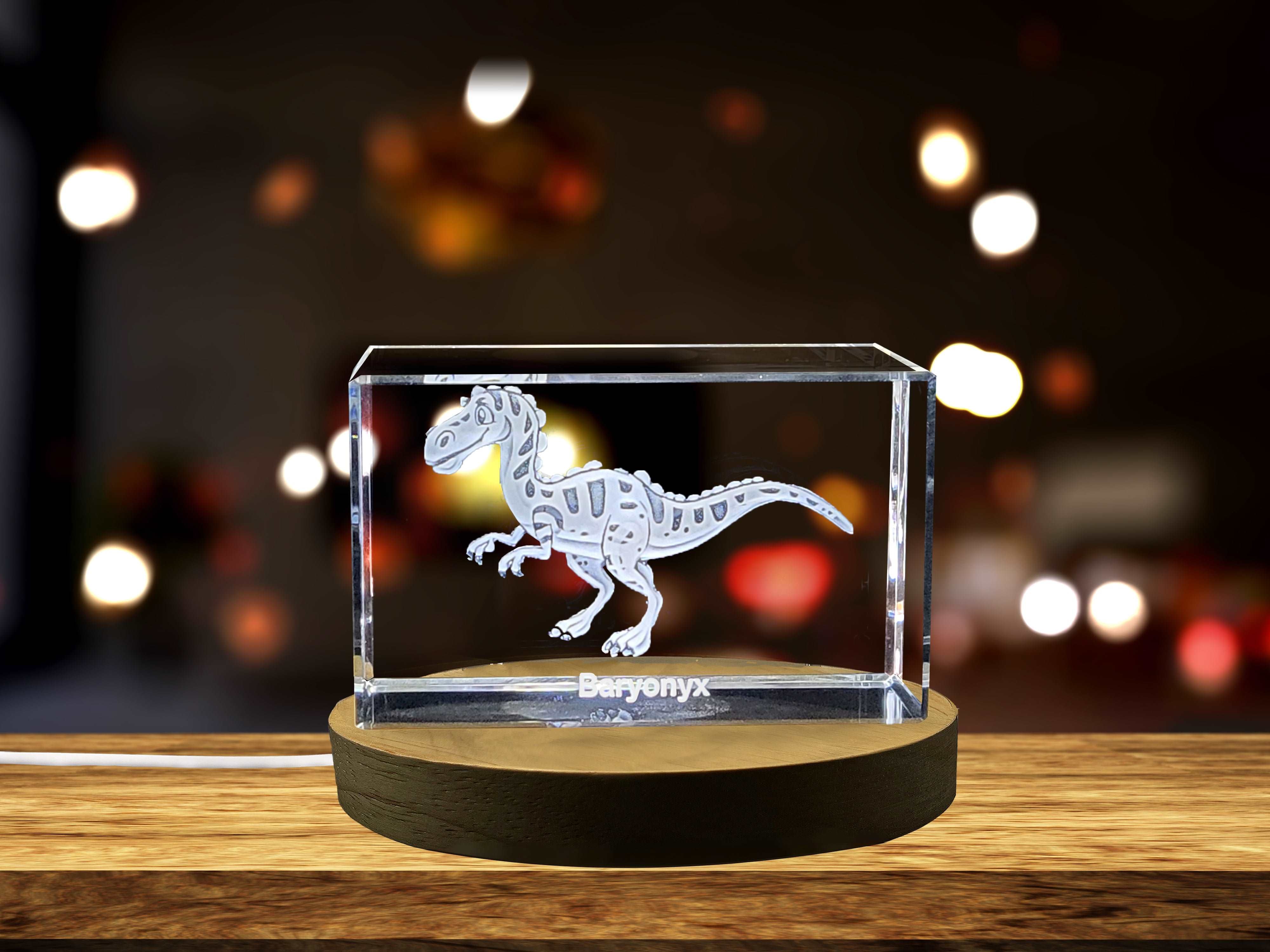 Baryonyx | Dinosaurs 3D Engraved Crystal A&B Crystal Collection