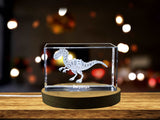 Baryonyx Dinosaur Crystal Sculpture | Engraved 3D Crystal